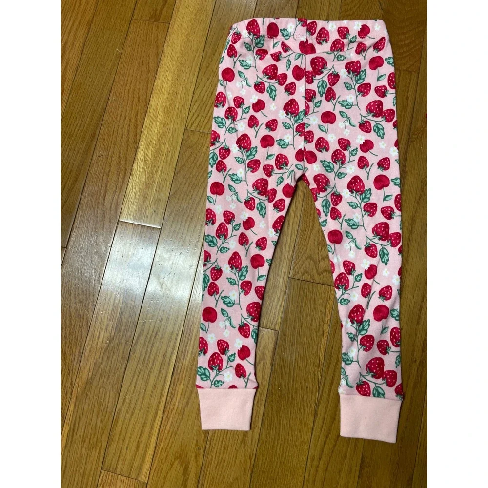 Wonder Nation Toddler Girls 2T Strawberry‎ Cherry Pajama Set  2PC 100%cotton NEW